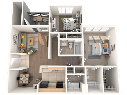 a floor plan of a 3 bedroom apartment